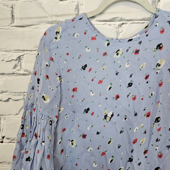 Ganni Dainty Georgette Dress In Serenity Blue - Picture 4 of 9